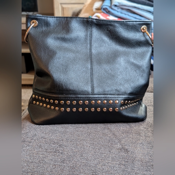 Montana West Black Shoulder Bag with Gold Accents.NWT. - Picture 6 of 10